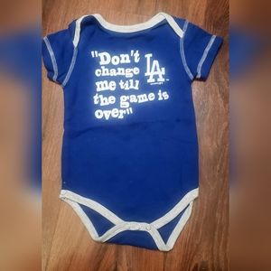 "Don't change me till the game is over" LA Dodgers Onesie 18 Months